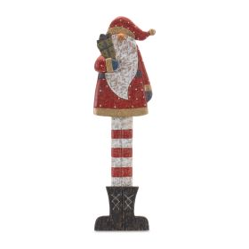 Santa w/Package 30"H Wood