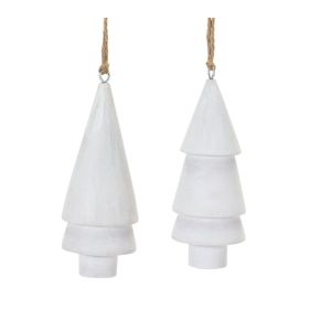 Tree Ornament (Set of 6) 5.25"H Wood