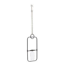 Hanging Bottle Vase (Set of 2) 28"H Iron/Glass