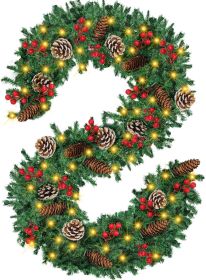 12FT Christmas Garland With Assorted Decor - Build Wreaths Or Lay Flat, Festive Must - Have