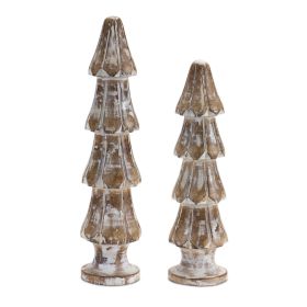 Tree (Set of 2) 10"H, 12"H Wood
