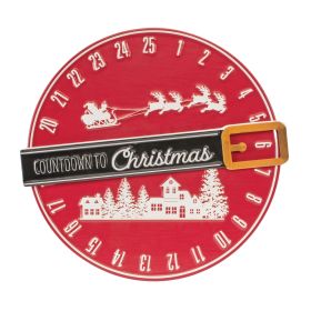 Santa Belt Christmas Countdown 16"D Metal