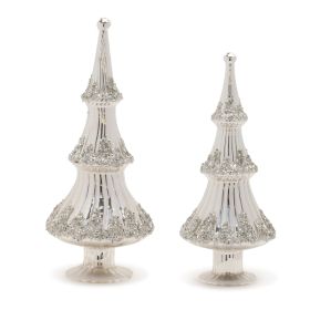 Tree (Set of 2) 12.5"H, 14.5"H Glass