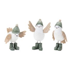 Winter Bird (Set of 6) 2.5"H, 3.5"H, 4.5"H Resin