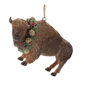 Bison Ornament (Set of 12) 4"L x 2.75"H Resin