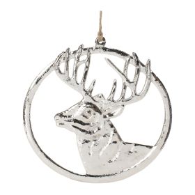Deer Mount Ornament (Set of 12) 6"H Aluminum