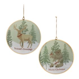 Forest Animal Disc Ornament (Set of 6) 6"H Iron