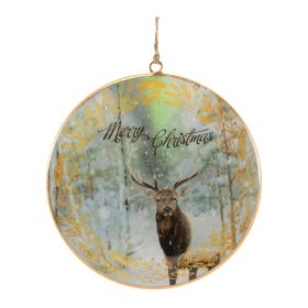 Deer Disc Ornament (Set of 6) 6"H Iron