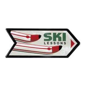 Ski Lessons Sign (Set of 2) 13"L x 5.5"H Metal