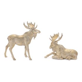 Moose (Set of 2) 7.75"H, 11.25"H Resin