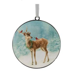 Deer Disc Ornament (Set of 12) 6"H Iron