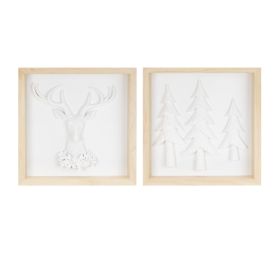 Holiday Frame (Set of 2) 12"SQ Resin/Wood