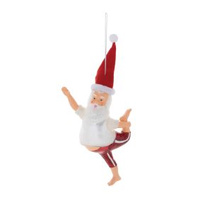 Santa Yoga Ornament (Set of 6) 7.75"H Glass/Resin