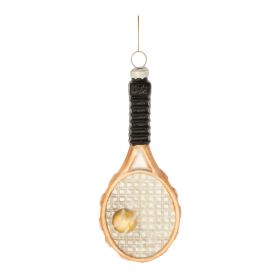 Tennis Racket Ornament (Set of 12) 6"H Glass
