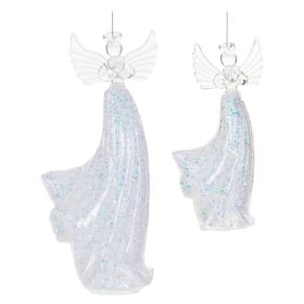 Angel Ornament (Set of 6) 5"H, 7.5"H Glass