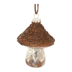 Mushroom Ornament (Set of 6) 4"H Glass