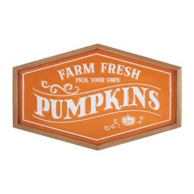 Farm Fresh Pumpkins Sign 19.5"L x 12.5"H Iron/MDF