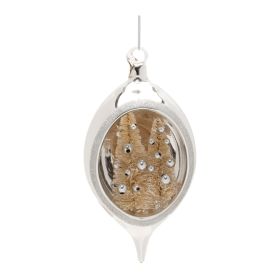 Open Ornament w/Trees (Set of 12) 6"H Glass