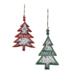 Tree Ornament (Set of 12) 5.5"H MDF/Wood