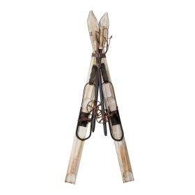 Pair of Skis w/Poles 36"H Wood/Metal