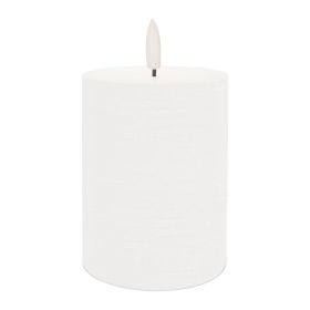 FIA Wick Candle WHITE (Set of 2) 3" x 4"H Wax/Plastic 2 C Batteries Not Included