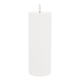 FIA Wick Candle WHITE (Set of 2) 3"D x 8"H Wax/Plastic 2 C Batteries Not Included