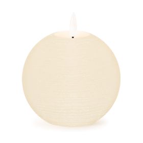 FIA Wick Candle CREAM (Set of 2) 4"D Wax/Plastic 2 AA Batteries Not Included