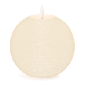 FIA Wick Candle Round CREAM (Set of 2) 5"D Wax/Plastic 2 AA Batteries Not Included