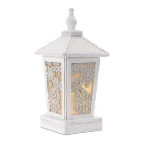 Lantern 16.5"H Wood 3 AA Batteries Not Included/USB Cord Included