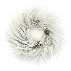 Flocked Pine Wreath 28"D PVC