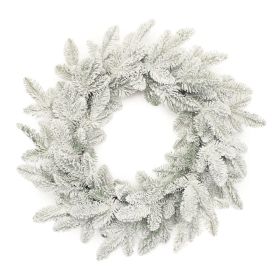 Flocked Pine Wreath 24"D Plastic