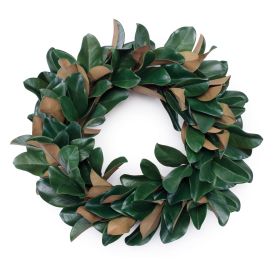Magnolia Leaf Wreath 24"D Polyester