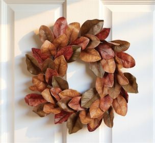 Magnolia Leaf Wreath 24"D Plastic/Twig