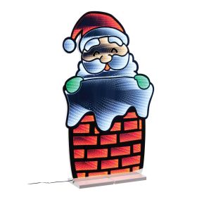 Santa and Chimney Ekkolight 35"H Acrylic UL Plug