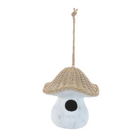 Mushroom Birdhouse 8"H Resin