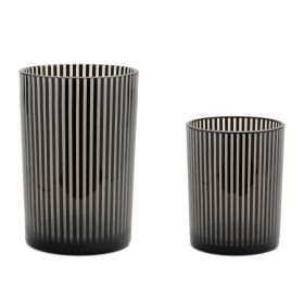 Candle Holder (Set of 2) 3.75"D x 5"H, 4.5"D x 7"H Glass