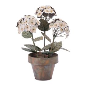 Potted Hydrangea 15"H Iron