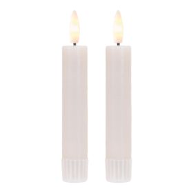 FIA Wick Taper Candle (Set of 4) CREAM 5"H Wax/Plastic 1 AAA Battery Not Included