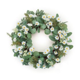 Mini Daisy Wreath 22"D Polyester