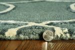 12' X 15' Charcoal Wool Handmade Area Rug