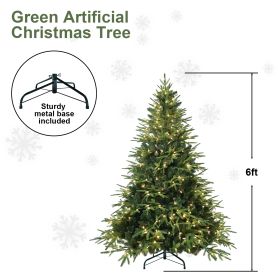 PVC Christmas Tree, Christmas Decorations, Green, With Lights (Option: 6Ft)